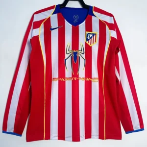 Atlético Madrid 2004/05 Retro Home Long Sleeve Jersey Fan Version - Front View Atlético Madrid 2004/05 Retro Home Long Sleeve Jersey Fan Version - Front View | KFCOOL