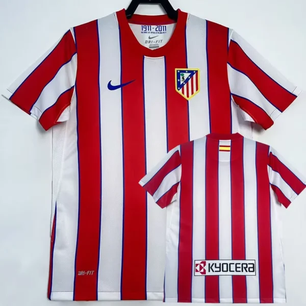 Atlético Madrid 2011/12 Retro Home Jersey Fan Version - Front View | KFCOOL