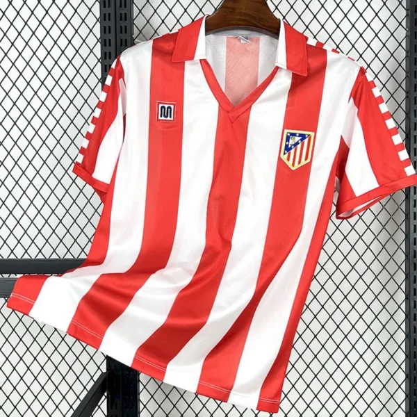 Atlético Madrid 1982/83 Retro Home Jersey Fan Version - Front View Atlético Madrid 1982/83 Retro Home Jersey Fan Version - Front View | KFCOOL