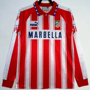 Atlético Madrid 1994/95 Retro Home Long Sleeve Jersey Fan Version - Front View Atlético Madrid 1994/95 Retro Home Long Sleeve Jersey Fan Version - Front View | KFCOOL