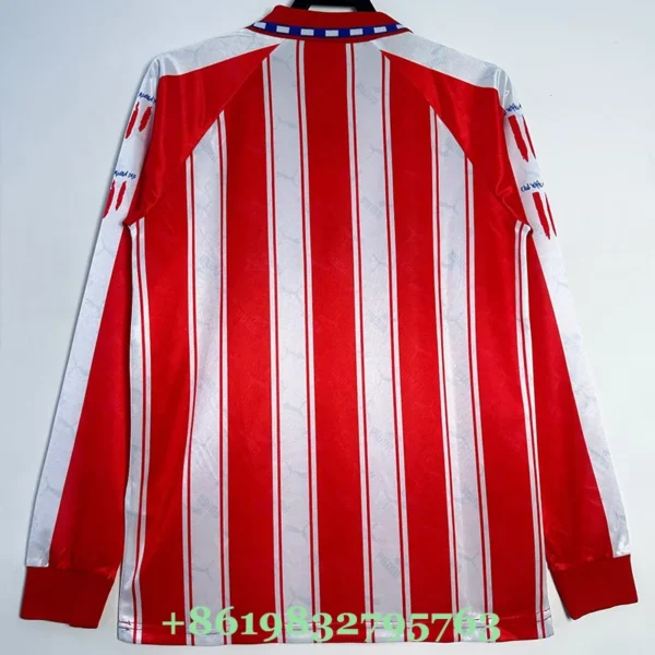 Atlético Madrid 1994/95 Retro Home Long Sleeve Jersey Fan Version - Back View Atlético Madrid 1994/95 Retro Home Long Sleeve Jersey Fan Version - Back View | KFCOOL