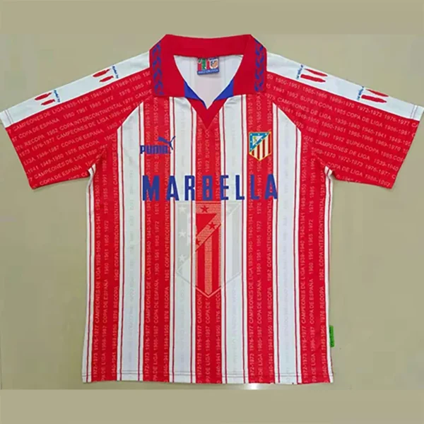 Atlético Madrid 1995/96 Retro Home Jersey Fan Version - Front View Atlético Madrid 1995/96 Retro Home Jersey Fan Version - Front View | KFCOOL