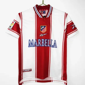 Atlético Madrid 1999/00 Retro Home Jersey Fan Version - Front View Atlético Madrid 1999/00 Retro Home Jersey Fan Version - Front View | KFCOOL