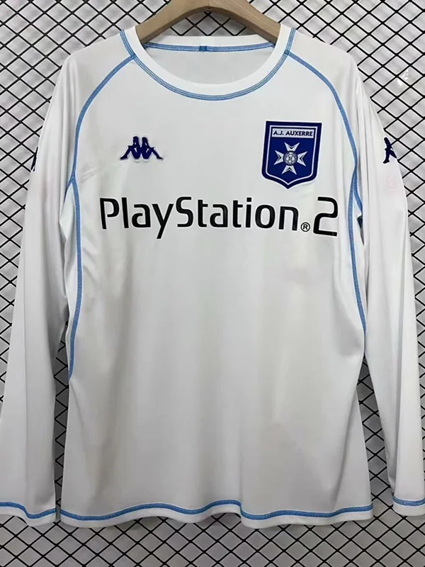 Auxerre 2003/04 Retro Home Long Sleeve Jersey Fan Version - Front View | KFCOOL