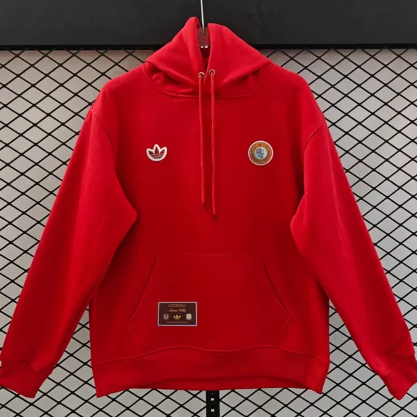 Aston Villa 2025/26 Red Hoody - Front View - KFCool – Football Jerseys & Soccer Kits Store Aston Villa 2025/26 Red Hoody - Front View | KFCOOL
