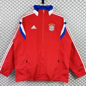 Bayern Munich 2014/15 Retro Red Windbreaker - Front View Bayern Munich 2014/15 Retro Red Windbreaker - Front View | KFCOOL