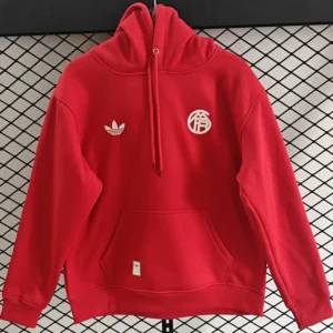 Bayern Munich 2025/26 Red Hoody - Front View Bayern Munich 2025/26 Red Hoody - Front View | KFCOOL