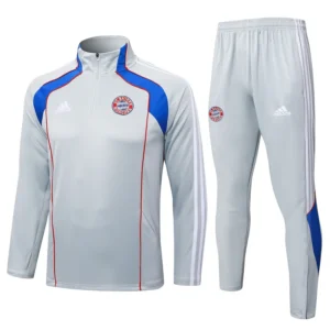 Bayern Munich 2025/26 Grey Half Pull Tracksuit - Front View | KFCOOL