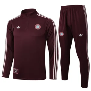 Bayern Munich 2025/26 Red Half Pull Tracksuit - Front View Bayern Munich 2025/26 Red Half Pull Tracksuit - Front View | KFCOOL
