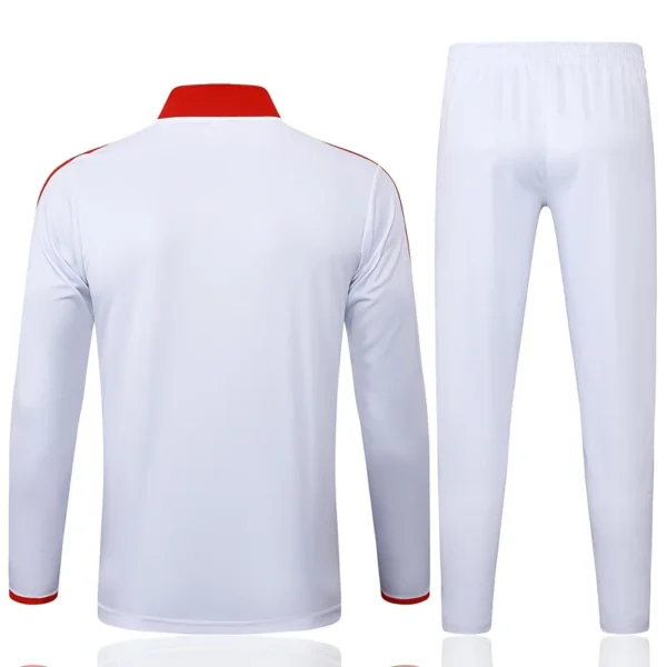 Bayern Munich 2025/26 White Red Half Pull Tracksuit - Back View | KFCOOL