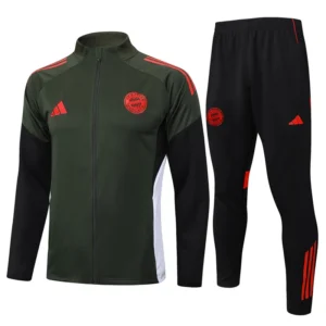 Bayern Munich 2025/26 Dark Green Jacket Tracksuit - Front View Bayern Munich 2025/26 Dark Green Jacket Tracksuit - Front View | KFCOOL