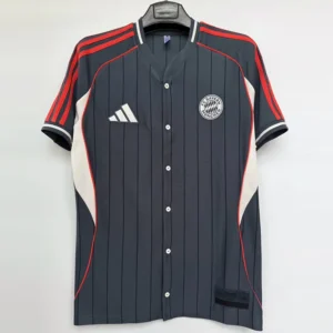 Bayern Munich 2025/26 Grey Red Jersey Fan Version - Front View Bayern Munich 2025/26 Grey Red Jersey Fan Version - Front View | KFCOOL