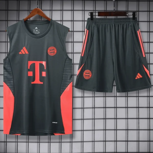Bayern Munich 2025/26 Grey Sleeveless Shorts - Front View Bayern Munich 2025/26 Grey Sleeveless Shorts - Front View | KFCOOL