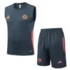 Bayern Munich 2025/26 Grey Red Sleeveless Shorts - Front View Bayern Munich 2025/26 Grey Red Sleeveless Shorts - Front View | KFCOOL