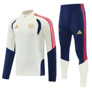 Bayern Munich 2026/27 White Half Pull Tracksuit - Front View Bayern Munich 2026/27 White Half Pull Tracksuit - Front View | KFCOOL