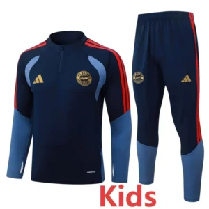 Bayern Munich 2026/27 Royal Blue Kids Half Pull Tracksuit - Front View | KFCOOL