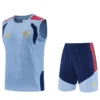 Bayern Munich 2026/27 Grey Blue Sleeveless Shorts - Front View | KFCOOL