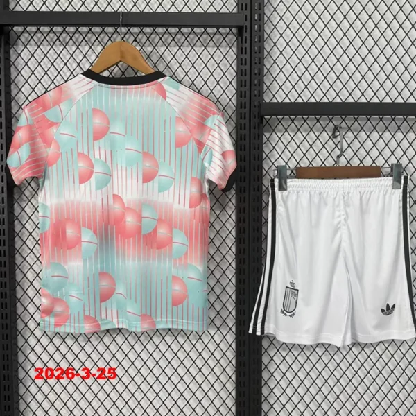 Belgium 2026/27 Away Kids Kit Fan Version - Back View | KFCOOL