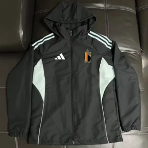Belgium 2026/27 Black Windbreaker - Front View Belgium 2026/27 Black Windbreaker - Front View | KFCOOL