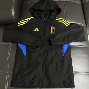 Belgium 2026/27 Black Yellow Windbreaker - Front View Belgium 2026/27 Black Yellow Windbreaker - Front View | KFCOOL