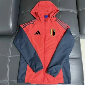 Belgium 2026/27 Red Windbreaker - Front View Belgium 2026/27 Red Windbreaker - Front View | KFCOOL