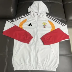 Benfica 2026/27 White Windbreaker - Front View Benfica 2026/27 White Windbreaker - Front View | KFCOOL