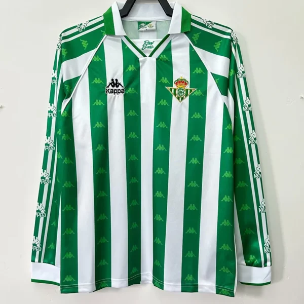 Real Betis 1995/97 Retro Home Long Sleeve Jersey Fan Version - Front View Real Betis 1995/97 Retro Home Long Sleeve Jersey Fan Version - Front View | KFCOOL