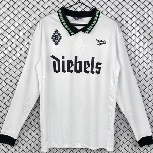 Borussia Monchengladbach 1995/96 Retro Home Long Sleeve Jersey Fan Version - Front View | KFCOOL