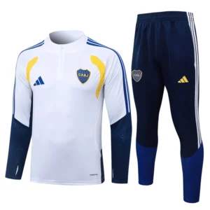 Boca Juniors 2026/27 White Half Pull Tracksuit - Front View | KFCOOL