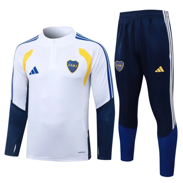 Boca Juniors 2026/27 White Half Pull Tracksuit - Front View | KFCOOL