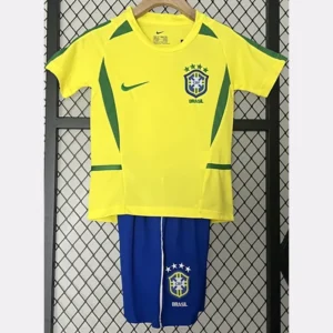 Brazil 2002/03 Retro Home Kids Kit Fan Version - Front View | KFCOOL