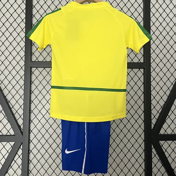 Brazil 2002/03 Retro Home Kids Kit Fan Version - Back View - KFCool – Football Jerseys & Soccer Kits Store Brazil 2002/03 Retro Home Kids Kit Fan Version - Back View | KFCOOL