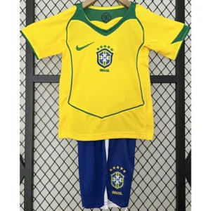 Brazil 2004/05 Retro Home Kids Kit Fan Version - Front View | KFCOOL