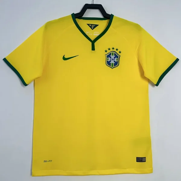 Brazil 2014/15 Retro Home Jersey Fan Version - Front View | KFCOOL