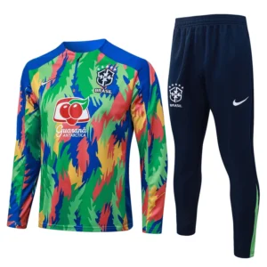 Brazil 2025/26 Green Half Pull Tracksuit - Front View Brazil 2025/26 Green Half Pull Tracksuit - Front View | KFCOOL