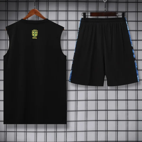 Brazil 2025/26 Blue Sleeveless Shorts - Back View | KFCOOL