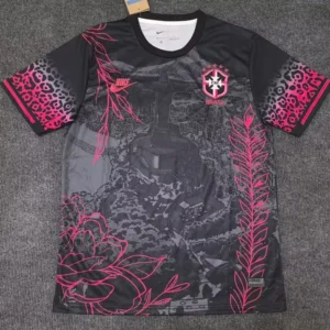 Brazil 2025/26 Black Red Special Edition Training Shirt - Front View | KFCOOL