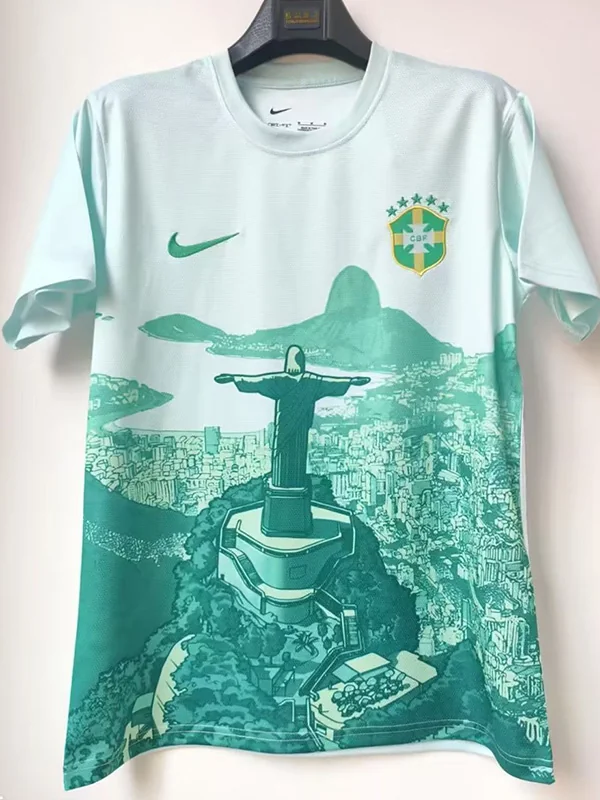 Brazil 2025/26 Green Special Edition Training Shirt - Front View | KFCOOL