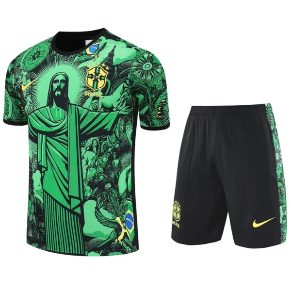 Brazil 2025/26 Green Training Short Suit - Front View Brazil 2025/26 Green Training Short Suit - Front View | KFCOOL