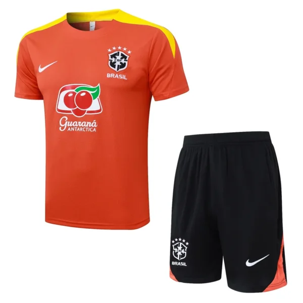 Brazil 2025/26 Orange Training Short Suit - Front View Brazil 2025/26 Orange Training Short Suit - Front View | KFCOOL