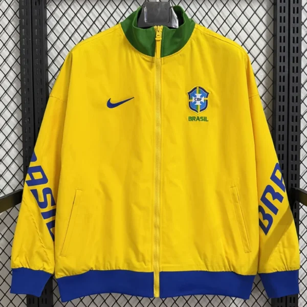 Brazil 2025/26 Yellow Windbreaker - Front View | KFCOOL