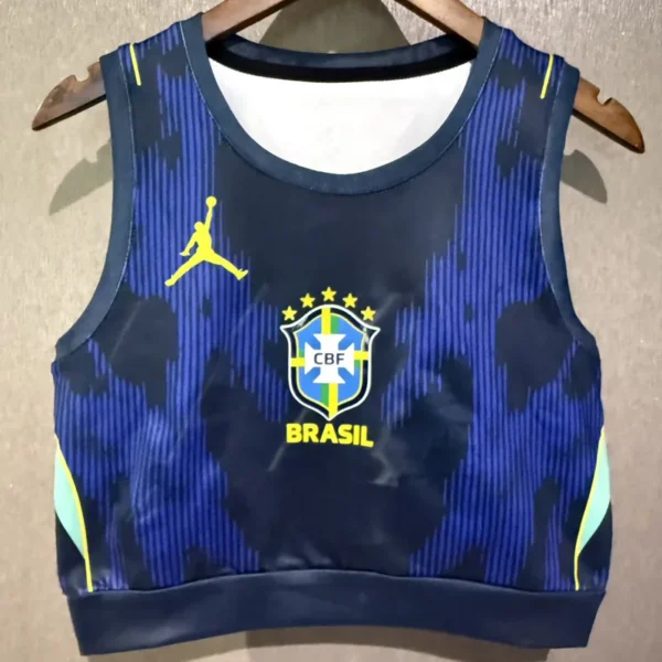 Brazil 2026/27 Away Sleeveless Women Yoga Vest - Front View | KFCOOL