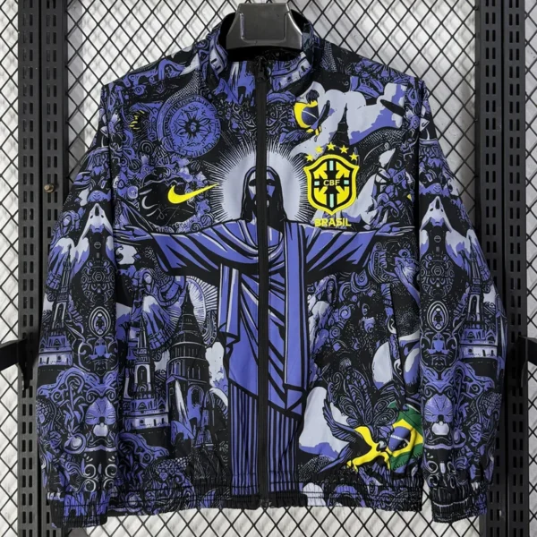Brazil 2026/27 Double Sided Windbreaker - Back View - KFCool – Football Jerseys & Soccer Kits Store Brazil 2026/27 Double Sided Windbreaker - Back View | KFCOOL