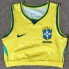 Brazil 2026/27 Home Sleeveless Women Yoga Vest - Front View | KFCOOL