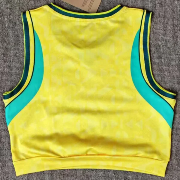 Brazil 2026/27 Home Sleeveless Women Yoga Vest - Back View | KFCOOL