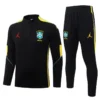Brazil 2026/27 Black Half Pull Tracksuit - Front View | KFCOOL