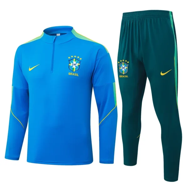 Brazil 2026/27 Blue Half Pull Tracksuit - Front View | KFCOOL