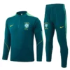 Brazil 2026/27 Dark Green Half Pull Tracksuit - Front View | KFCOOL