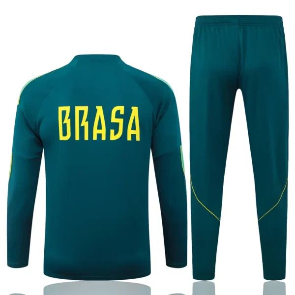 Brazil 2026/27 Dark Green Half Pull Tracksuit - Back View | KFCOOL