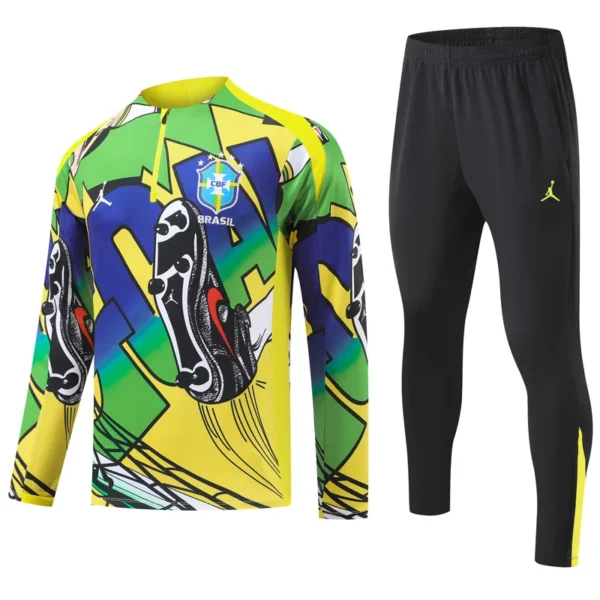 Brazil 2026/27 Green Half Pull Tracksuit - Front View | KFCOOL